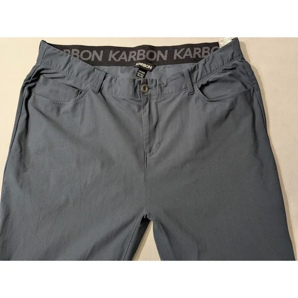 KARBON Lightweight Stretch Golf Chino Pants Mens 40 X 32 Navy Blue - Picture 2 of 7